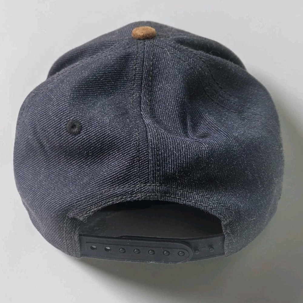 Snapback‎ Hat Mens Gray Brown Faux Suede Flat Brim H&M London Adjustable  Cap - Picture 4 of 7
